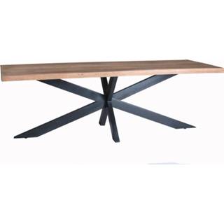 👉 Brix - Eetkamertafel Brix Sturdy - Spider - 240 Cm - Mangohout - Bruin