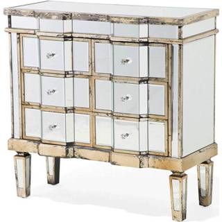 👉 Beliani Mozela - Dressoir-zilver-glas 4260602377160