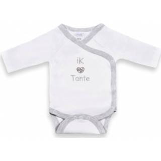 👉 Rompertje wit grijs katoen Funnies Romper Tante Junior Wit/grijs 7435143491478