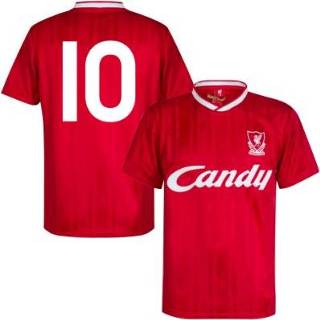 👉 Voetbalshirt polyester Liverpool FC Candy Retro 1988-1989 + Nummer 10 (Barnes)