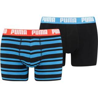 👉 Boxershort blauw katoen s mannen Puma Boxershorts Heritage Stripe 2-pack Spring Break Blue Combo-S