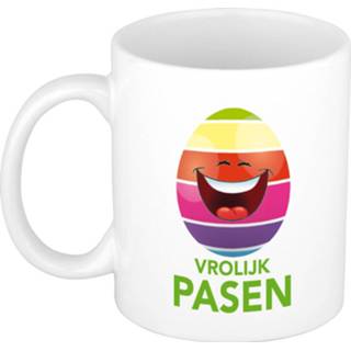👉 Mok multi keramiek active Vrolijk Pasen / paasei die lacht mok/ beker - mokken