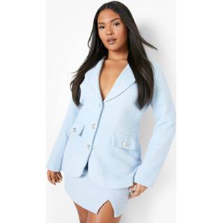 Plus Bouclé Mini Rokje, Baby Blue