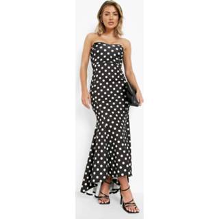 👉 Scuba Maxi Jurk Met Peplum Zoom En Opdruk, Black