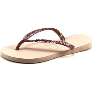 👉 Slippers rubber beige roze Havaianas Slim Glitter HAVx1