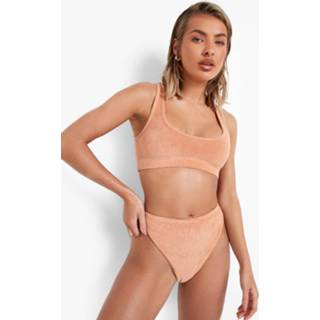 👉 Badstoffen High Waist Bikini Broekje, Mocha