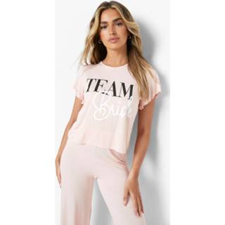 👉 Team Bride Pyjama Set Met Broek En Wijde Mouwen, Blush