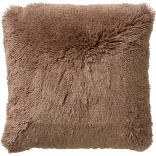 Kussenhoes bruin Dutch Decor Fluffy - Unikleur Tobacco Brown 45x45 Cm 8714165635770