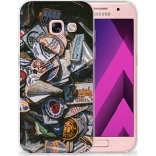 👉 Siliconen hoesje Samsung Galaxy A3 2017 met foto Badges 8720091492509