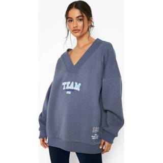 👉 Oversized Trainingspak Met Trui En Leggings Met Split, Washed Blue