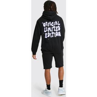 👉 Overisized Trainingspak Met Rugopdruk En Shorts, Black