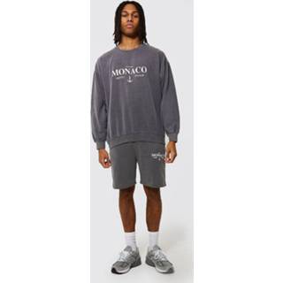 Oversized Trainingspak Met Monaco Trui En Shorts, Charcoal