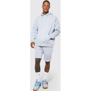 👉 Oversized New York Trainingspak Met Capuchon En Shorts, Grey Marl