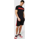 👉 Man Colour Block Muscle Fit Set Met Shorts, Black