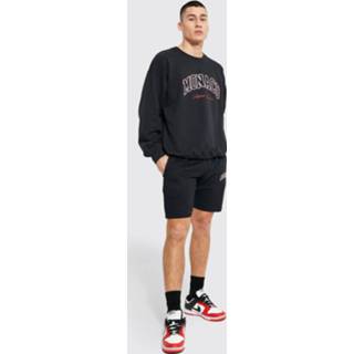 👉 Oversized Trainingspak Met Monaco Trui En Shorts, Black