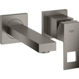 👉 Wastafelmengkraan graphite GROHE Eurocube 2-gats S wandmontage, geborsteld hard 4005176585494