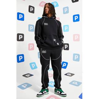 👉 Oversized Graffiti Trainingspak Met Biezen, Black