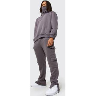 👉 Oversized Cargo Man Trainingspak Met Skimasker, Charcoal