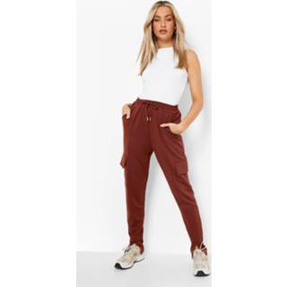 Slim Fit Joggingbroek Met Cargo Zakken En Split, Chocolate