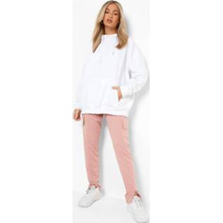 👉 Slim Fit Joggingbroek Met Cargo Zakken En Split, Dusky Pink