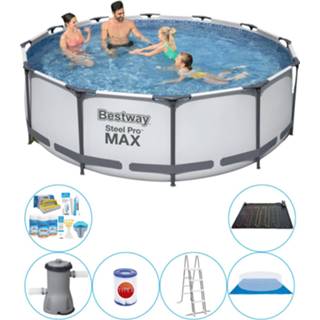👉 Zwembad steel Bestway Pro Max Rond 366x100 Cm - 7-delig Combi Deal 8720574966336