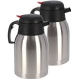 👉 Thermoskan RVS 2x Koffie/thee 1,2 Liter - Isoleerkannen Voor Warme / Koude Dranken 8720276890526