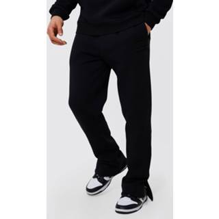 👉 Split Hem Jogger With Distressed Badge, Black