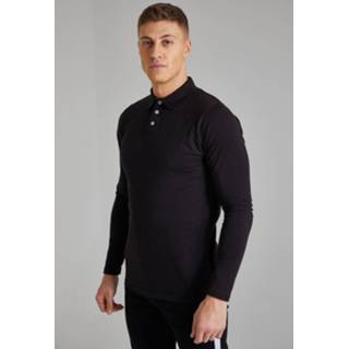 👉 Slim Fit Polo Met Lange Mouwen, Black