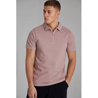 Pique Slim Fit Polo Met Korte Mouwen, Bark Pique Slim Fit Polo Met Korte Mouwen, Bark
