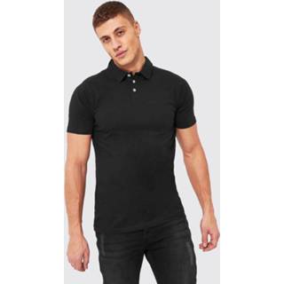 👉 Man Signature Slim Fit Polo Met Korte Mouwen, Black