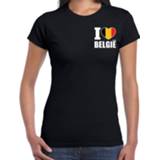 👉 Shirt active vrouwen zwart Espana t-shirt met vlag Spanje op borst voor dames