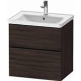 👉 Duravit D-Neo wastafelonderkast met 2 lades 63,4 x 45,2 x 62,5 cm, noten donker mat