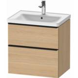 👉 Wastafelonderkast eiken Duravit D-Neo met 2 lades 63,4 x 45,2 62,5 cm, natuur mat