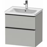 👉 Wastafelonderkast Duravit D-Neo met 2 lades 63,4 x 45,2 62,5 cm, betongrijs mat