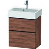 👉 Duravit D-Neo fonteinonderkast met 2 lades 62,5 x 58,4 37,2 cm, noten mat