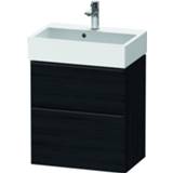 👉 Zwart eiken Duravit D-Neo fonteinonderkast met 2 lades 62,5 x 58,4 37,2 cm, mat