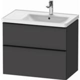 👉 Wastafelonderkast Duravit D-Neo voor wasbak rechts met 2 lades 78,4 x 45,2 62,5 cm, grafiet mat