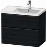 👉 Wastafelonderkast zwart eiken Duravit D-Neo voor wasbak rechts met 2 lades 78,4 x 45,2 62,5 cm, mat