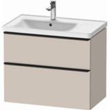 👉 Wastafelonderkast Duravit D-Neo voor wasbak links met 2 lades 78,4 x 45,2 62,5 cm, taupe mat