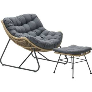 👉 Loungestoel Garden Impressions Carmen Incl. Voetenbank - Natural Rotan 6090501117158