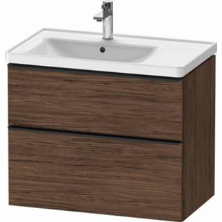 👉 Wastafelonderkast Duravit D-Neo voor wasbak links met 2 lades 78,4 x 45,2 62,5 cm, noten donker mat