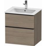 👉 Wastafelonderkast eiken Duravit D-Neo met 2 lades 61 x 46,2 62,5 cm, terra mat