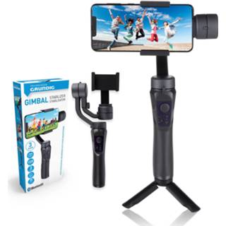 👉 Smartphone Grundig Gimbal Stabilisator - Voor 3-assig 360° Draaiend Batterijduur 4 Uur Bluetooth 8711252249896