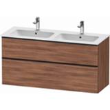 👉 Wastafelonderkast Duravit D-Neo voor dubbele wastafel met 2 lades 128 x 46,2 62,5 cm, noten mat