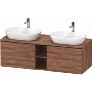 👉 Wastafelonderkast Duravit D-Neo met 2 lades en 1 open schap 140 x 55 45,9 cm, noten mat 4063382131256