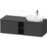 👉 Wastafelonderkast Duravit D-Neo geschikt voor wastafel rechts, met 2 lades en 1 open schap 140 x 55 45,9 cm, grafiet mat 4063382131201