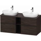 👉 Duravit D-Neo wastafelonderkast met 4 lades en 1 open schap 140 x 66,4 x 55 cm, eiken zwart mat