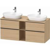 👉 Wastafelonderkast eiken Duravit D-Neo met 4 lades en 1 open schap 140 x 66,4 55 cm, natuur mat 4063382131515