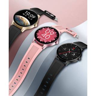 👉 Smartwatch roze aluminium zwart Valante Luxe2 8720387720682