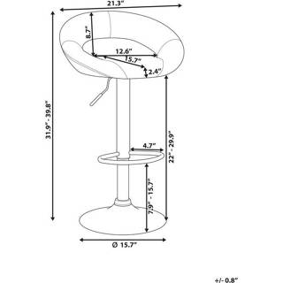 👉 Barkruk wit kunstleer One Size Color-Wit set van 2 PEORIA 4251682217842